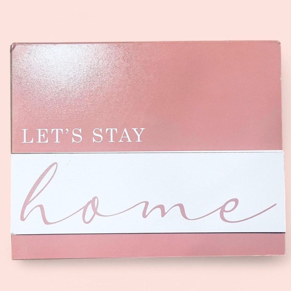 Pink and White Wall Art - Let's Stay Home